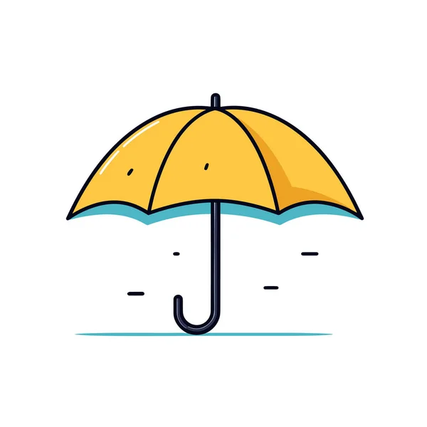 Ett Gult Paraply Med Vit Bakgrund — Stock vektor