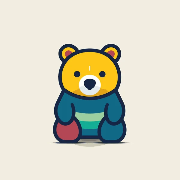Teddy Bear Sweater Sitting — Stock Vector