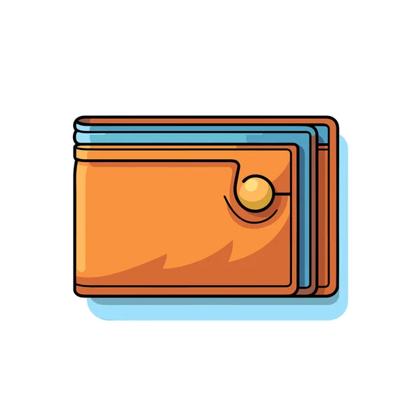 Eine Brieftasche Mit Einem Knopf Auf Der Vorderseite — Stockvektor