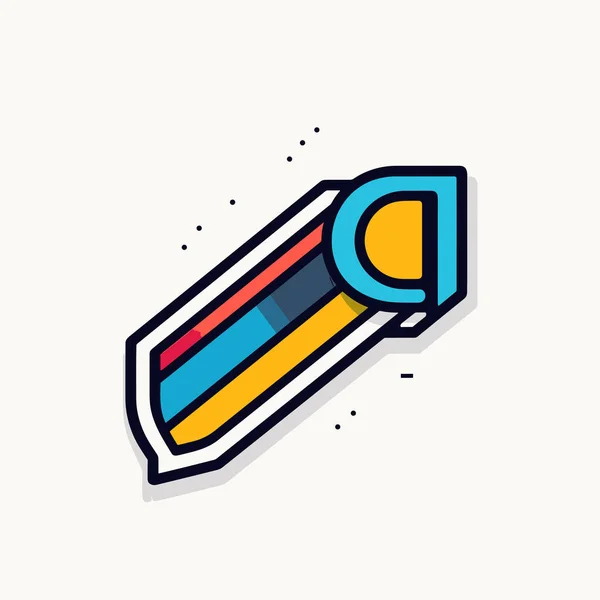 Crayon Avec Lettre Dessus — Image vectorielle