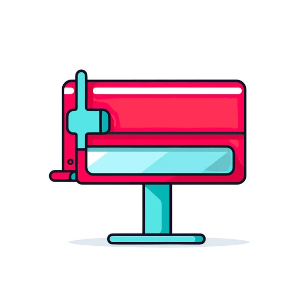 Une Boîte Aux Lettres Rouge Bleue Assise Sur Fond Blanc — Image vectorielle