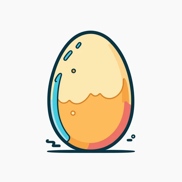 一个有液体从里面出来的蛋 — 图库矢量图片