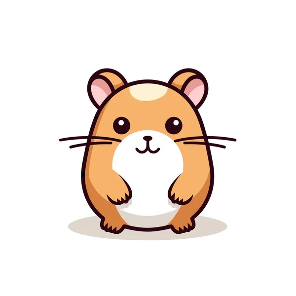 Hamster Desenhos Animados Com Grande Sorriso Rosto — Vetor de Stock