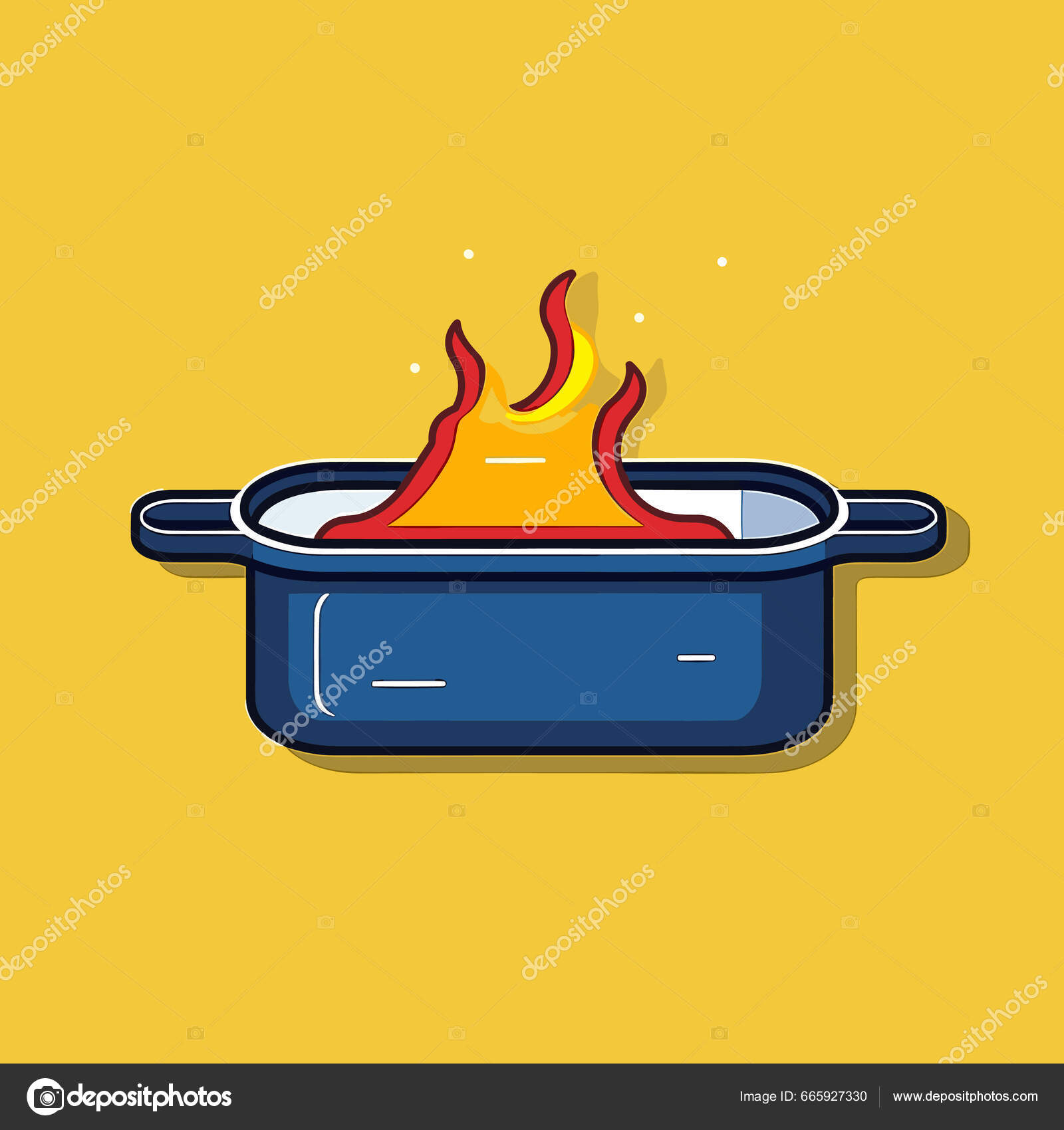 bouteille de gaz de cuisson avec poêle à frire objet vectoriel de