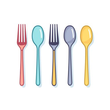 Bir grup çatal ve kaşık yan yana oturuyor.