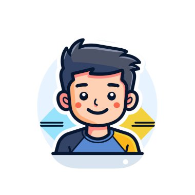 Siyah saçlı ve mavi gömlekli bir adam.