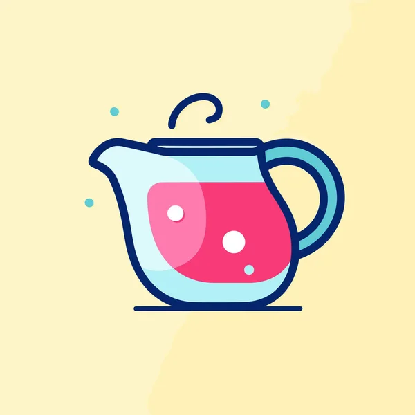 Чайник Жидкостью Внутри — стоковый вектор