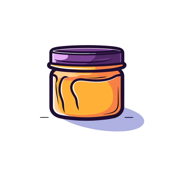 Ein Glas Honig Auf Weißem Hintergrund — Stockvektor