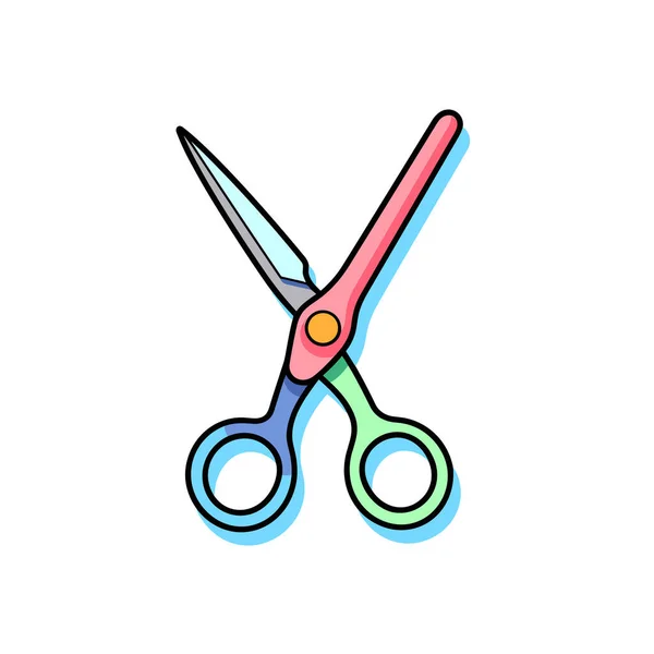 Pair Colorful Scissors White Background — Stock Vector