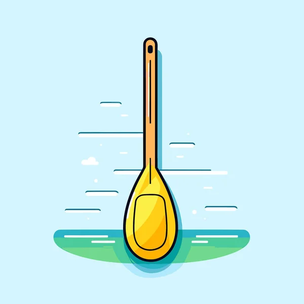 Una Paleta Amarilla Flotando Sobre Cuerpo Agua — Vector de stock