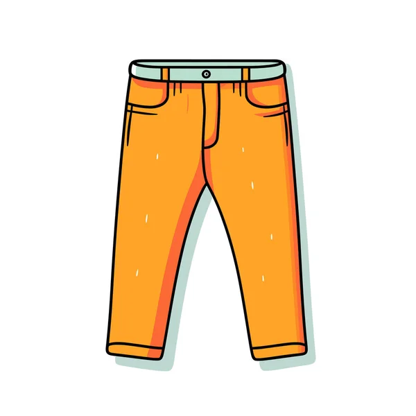 Par Pantalones Naranjas Sobre Fondo Blanco — Vector de stock