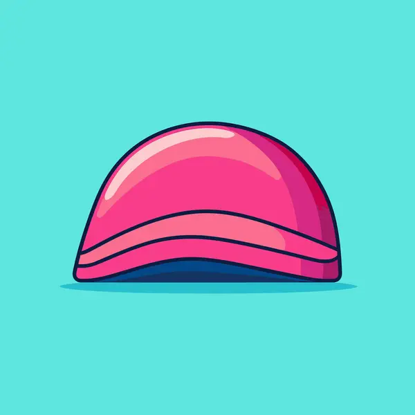 Pink Hat Blue Background — Stock Vector