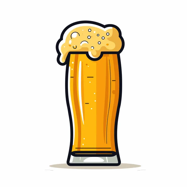 Een Glas Bier Met Schuimige Belletjes — Stockvector