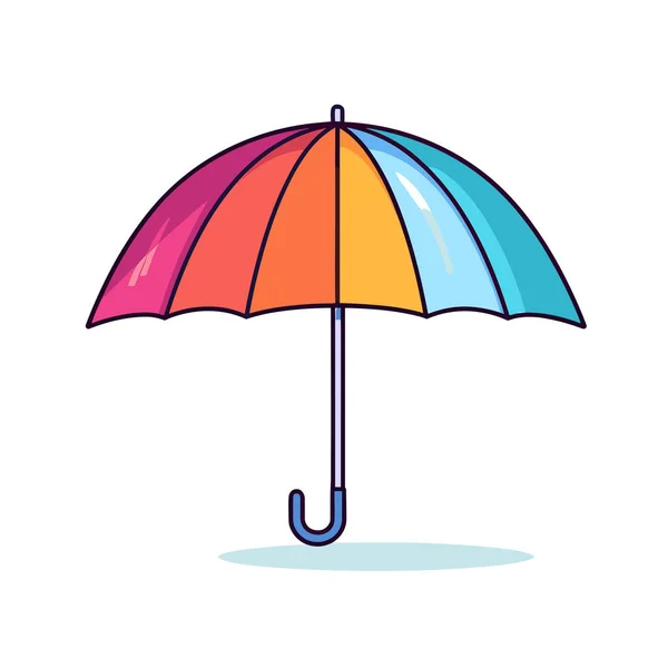 Colorful Umbrella Open White Background — Stock Vector