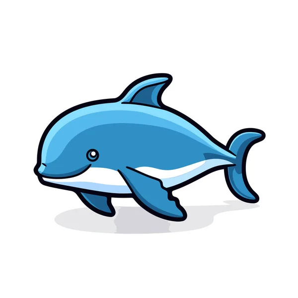 Блакитний Дельфін Білою Смугою Його Боці — стоковий вектор