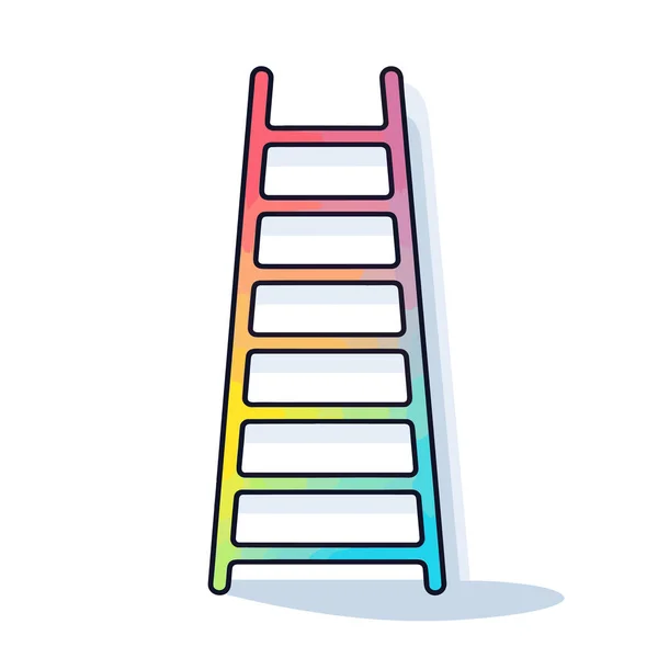 白色背景上的彩虹色梯子 — 图库矢量图片