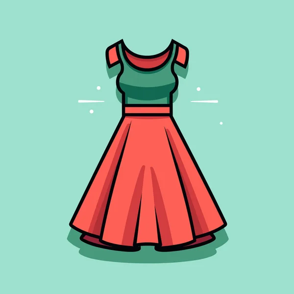 绿色背景的连衣裙 — 图库矢量图片