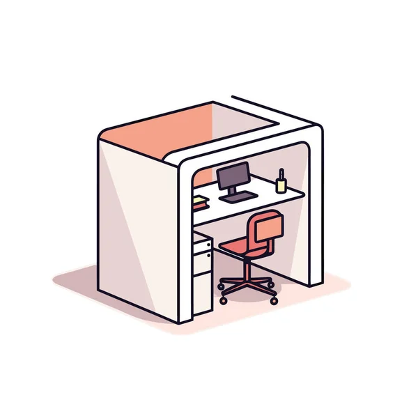 Ένα Γραφείο Γραφείο Και Καρέκλα — Διανυσματικό Αρχείο