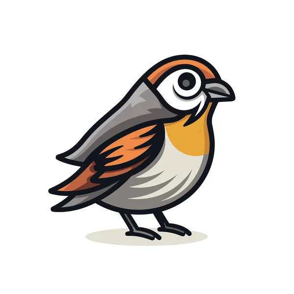 Bird Orange White Beak — Stock Vector