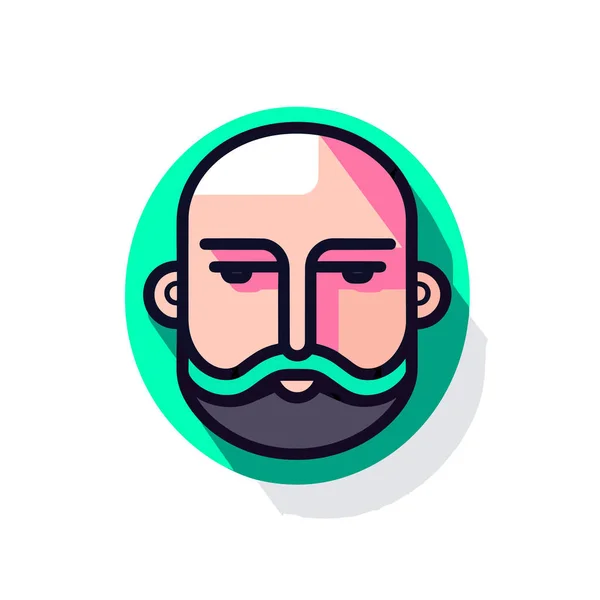 Ein Mann Mit Bart Und Schnurrbart — Stockvektor