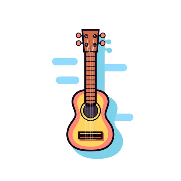 長い首を持つアコースティックギター — ストックベクタ