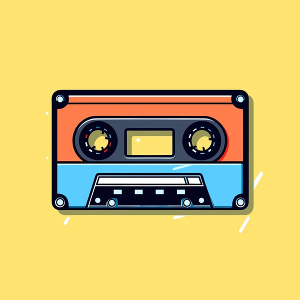 Cassette Player Yellow Background — Stock Vector