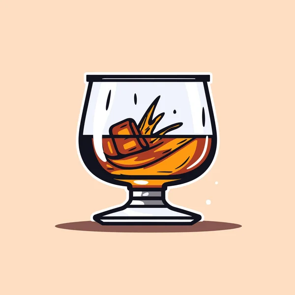 Een Glas Gevuld Met Een Drankje Een Tafel — Stockvector