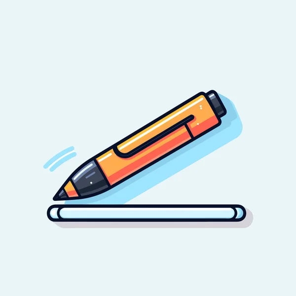 Ein Stift Auf Einem Stück Papier — Stockvektor