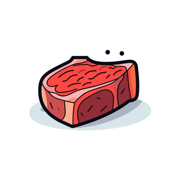 Ein Stück Fleisch Das Rot Und Braun Ist — Stockvektor