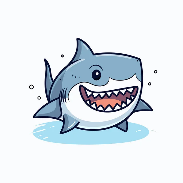 Cartoon Shark Big Smile Its Face — Stock Vector