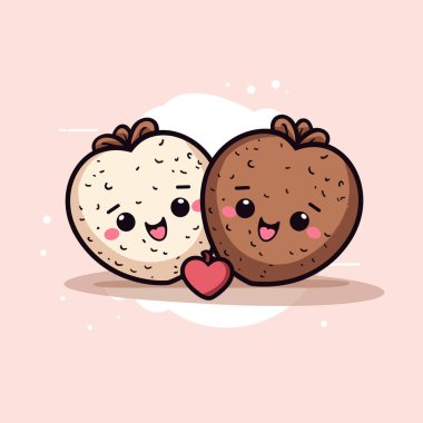 Yan yana oturan bir çift kurabiye.