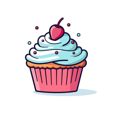 Üstünde kiraz olan bir kek.