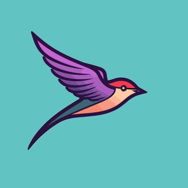 Mavi gökyüzünde uçan renkli bir kuş