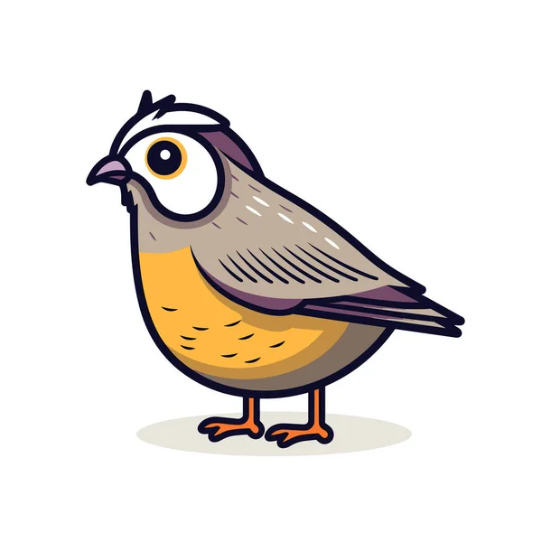 Small Bird Yellow Beak Brown Legs — Stock Vector
