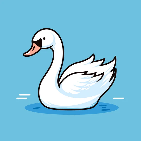 Pato Branco Flutuando Cima Corpo Água — Vetor de Stock