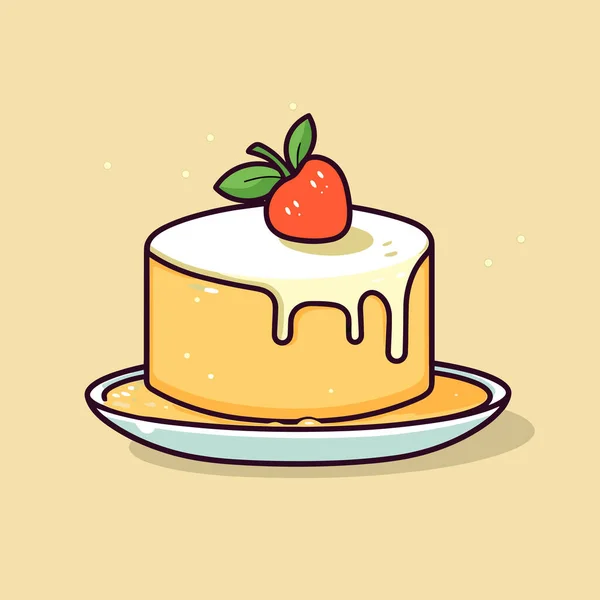 Piece Cake Strawberry Top — Stock Vector