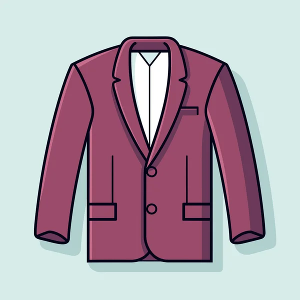 Рожева Куртка Білою Сорочкою Синьому Фоні — стоковий вектор