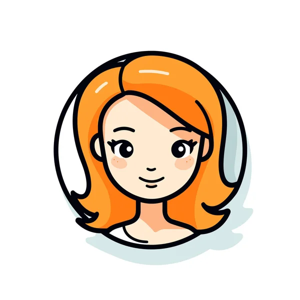 Visage Femme Aux Cheveux Orange — Image vectorielle