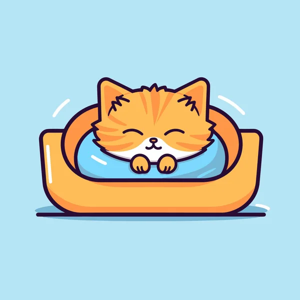 stock vector A cat sleeping on top of a pillow