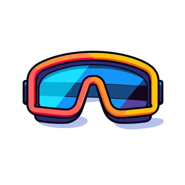 Pair Goggles Colorful Lens — Stock Vector