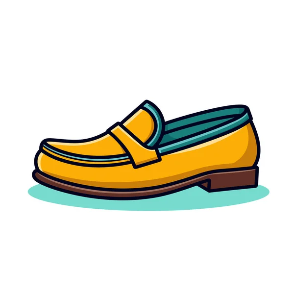Een Paar Gele Schoenen Met Een Bruine Zool — Stockvector