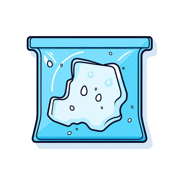 Skleněná Sklenice Naplněná Vodou Bublinkami — Stockový vektor
