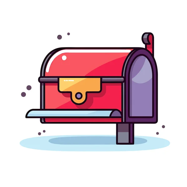 Red Purple Mailbox Yellow Door — Stock Vector