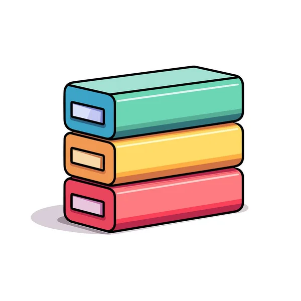 Een Stapel Kleurrijke Boeken Elkaar Zittend — Stockvector