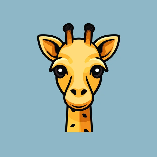 Hlava Žirafy Modrým Pozadím — Stockový vektor