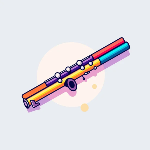 Illustration Rainbow Colored Flute — Stock Vector