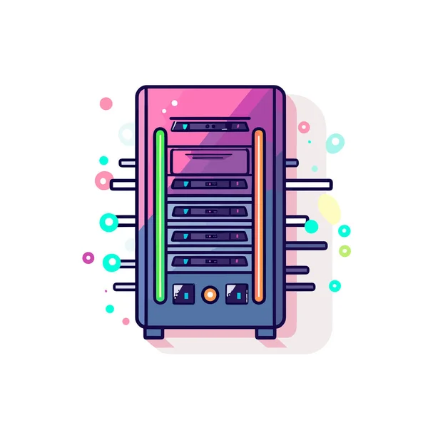 Een Kleurrijk Icoon Van Een Server — Stockvector