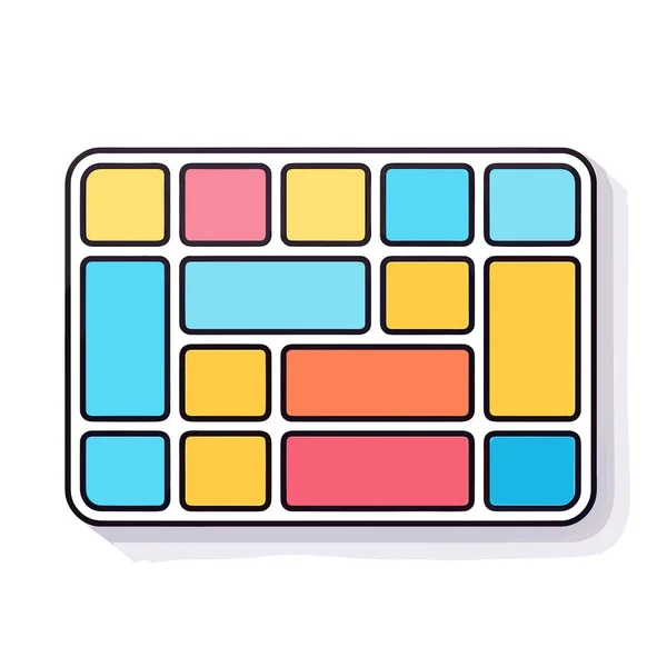 Een Computertoetsenbord Met Kleurrijke Vierkantjes Erop — Stockvector