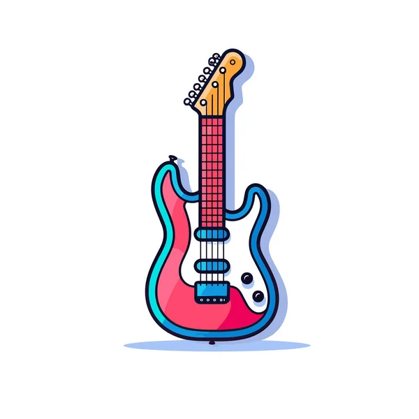 Uma Guitarra Elétrica Com Corpo Colorido — Vetor de Stock