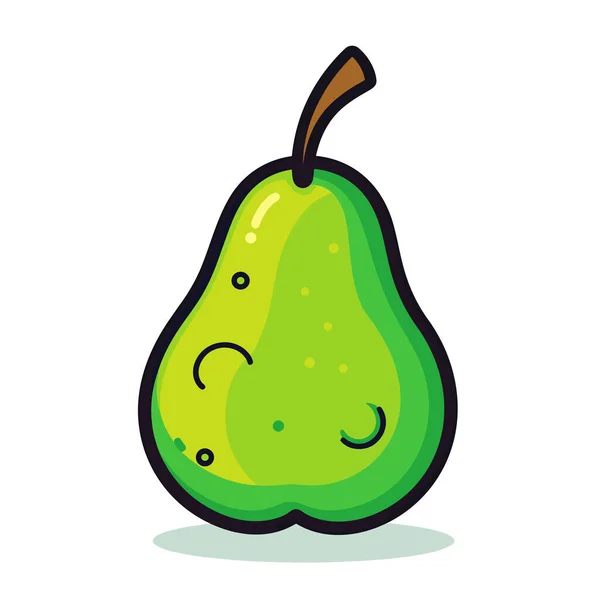 Green Pear Sad Face — Stock Vector